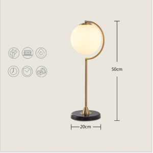 Hotel bedside bedroom study room table lamp modern brass lamp