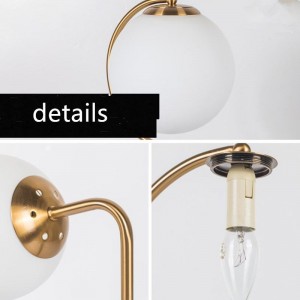 Hotel bedside bedroom study room table lamp modern brass lamp