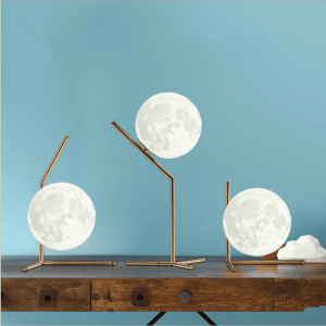 3D Moon Table lamp Modern Golden Iron Decoration Desk  Table Lamp