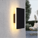 IP65 10W LED 150mm square texture black outdoor wall ceiling light fixture indirect diffused