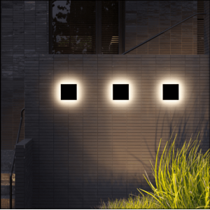 IP65 10W LED 150mm square texture black outdoor wall ceiling light fixture indirect diffused