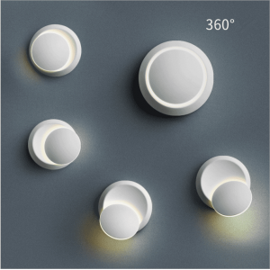 modern 360 degree Rotatable White black COB Decorative Led Wall Light