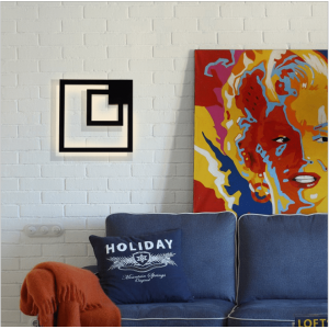 Modern stair simple designer aluminium wall lamp double square for home decoration