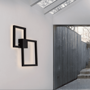 Modern stair simple designer aluminium wall lamp double square for home decoration