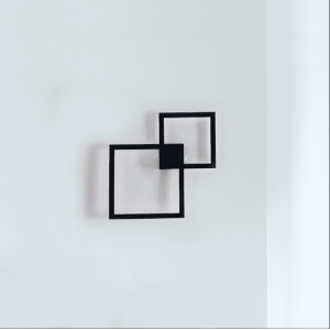 Modern stair simple designer aluminium wall lamp double square for home decoration