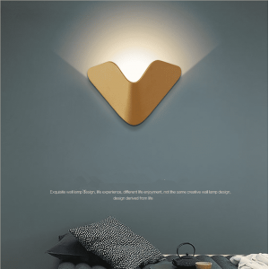 Gold Color and Energy Saving Light Source V shape wall mounted corner lights for project