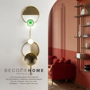 g4 led Postmodern Iron Glass Gold Black LED Lamp LED Light Wall lamp Wall Light Wall Sconce For Foyer Bedroom