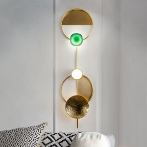 g4 led Postmodern Iron Glass Gold Black LED Lamp LED Light Wall lamp Wall Light Wall Sconce For Foyer Bedroom