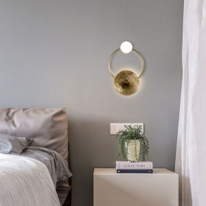 g4 led Postmodern Iron Glass Gold Black LED Lamp LED Light Wall lamp Wall Light Wall Sconce For Foyer Bedroom