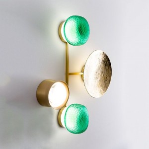 g4 led Postmodern Iron Glass Gold Black LED Lamp LED Light Wall lamp Wall Light Wall Sconce For Foyer Bedroom