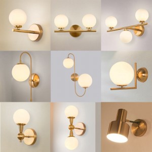 modern decorative golden color E14 arabic style glass ball luxury wall lamp