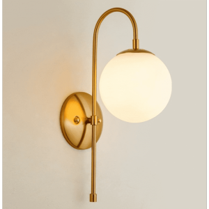 modern decorative golden color E14 arabic style glass ball luxury wall lamp