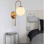 modern decorative golden color E14 arabic style glass ball luxury wall lamp