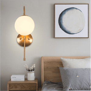 modern decorative golden color E14 arabic style glass ball luxury wall lamp