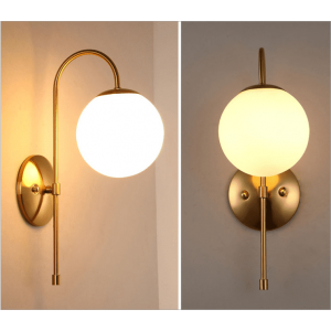 modern decorative golden color E14 arabic style glass ball luxury wall lamp