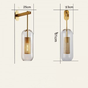 Modern round glass chandelier gold metal pendant lamp for home decoration