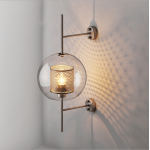 Modern round glass chandelier gold metal pendant lamp for home decoration