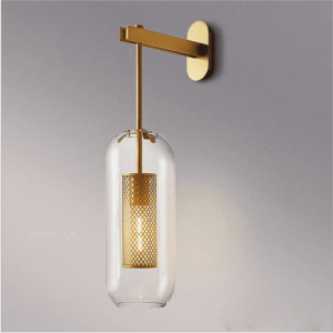 Modern round glass chandelier gold metal pendant lamp for home decoration