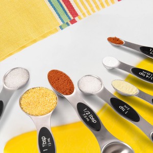 Hot sale Measuring Cups and Magnetic Measuring Spoons Set 304 Stainless Steel 5 Cups and 7 Spoons 1 Scraper
