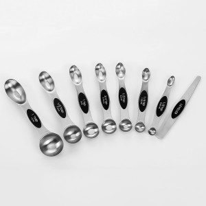 Hot sale Measuring Cups and Magnetic Measuring Spoons Set 304 Stainless Steel 5 Cups and 7 Spoons 1 Scraper