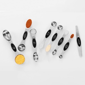Hot sale Measuring Cups and Magnetic Measuring Spoons Set 304 Stainless Steel 5 Cups and 7 Spoons 1 Scraper