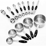 Hot sale Measuring Cups and Magnetic Measuring Spoons Set 304 Stainless Steel 5 Cups and 7 Spoons 1 Scraper