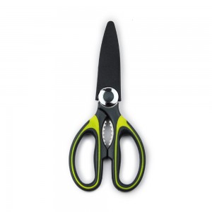 Stainless steel kitchen scissors paper cutting with bottle opening function protective sheath Fabric Shears