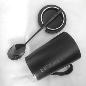 EDELIN Tea Mug with Infuser and Lid, 17 Ounces Tea Infuser Mug, Porcelain Tea Cup for Steeping, Black