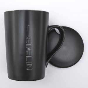 EDELIN Tea Mug with Infuser and Lid, 17 Ounces Tea Infuser Mug, Porcelain Tea Cup for Steeping, Black