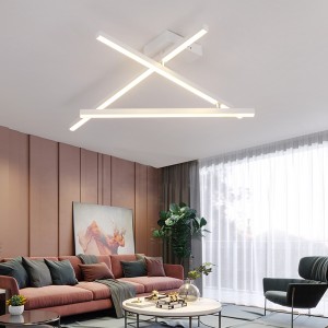 WARMHEART LED Ceiling Light, 17W Flush Mount Ceiling Light Fixture, DIY Change Shape, Modern White 3 Linear Lighting Chandelier Fixture for Living Room, Bedroom, Dining Room