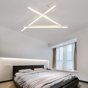 WARMHEART LED Ceiling Light, 17W Flush Mount Ceiling Light Fixture, DIY Change Shape, Modern White 3 Linear Lighting Chandelier Fixture for Living Room, Bedroom, Dining Room