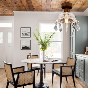 WARMHEART Crystal Glass Ceiling Light Fixture, Modern Semi Flush Mount Chandelier Ceiling Lamp, Kitchen Island Light for Entryway, Hallway, Foyer, Bedroom, Laundry, Cafe, Bar, Corridor