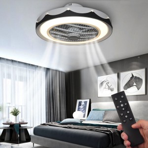 WarmHeart 20" Ceiling Fans with Lights and Remote Control Modern Enclosed Low Profile Fan with light Smart LED 72W 3-Colors 3-Level Wind Speed Dimmiable Lighting Indoor(White)