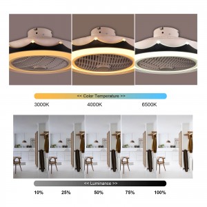 WarmHeart 20" Ceiling Fans with Lights and Remote Control Modern Enclosed Low Profile Fan with light Smart LED 72W 3-Colors 3-Level Wind Speed Dimmiable Lighting Indoor(White)