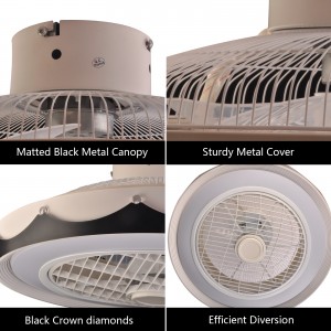 WarmHeart 20" Ceiling Fans with Lights and Remote Control Modern Enclosed Low Profile Fan with light Smart LED 72W 3-Colors 3-Level Wind Speed Dimmiable Lighting Indoor(White)