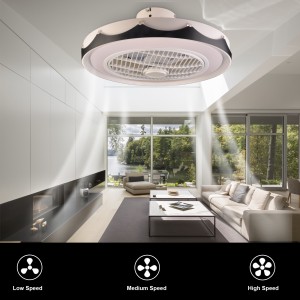 WarmHeart 20" Ceiling Fans with Lights and Remote Control Modern Enclosed Low Profile Fan with light Smart LED 72W 3-Colors 3-Level Wind Speed Dimmiable Lighting Indoor(White)