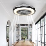 WarmHeart 20" Ceiling Fans with Lights and Remote Control Modern Enclosed Low Profile Fan with light Smart LED 72W 3-Colors 3-Level Wind Speed Dimmiable Lighting Indoor(White)