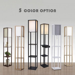 New Chinese Simple Floor Lamp Living Room Retro-Chinese Style Bookshelf Hotel Club Bedroom Floor Lamp