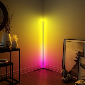 Minimalist LED aluminium floor lamp light luxury RGB color Gradual discoloration dimming bedroom scene floor lamp