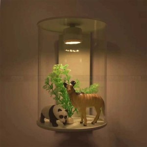 Pastoral style plants and flowers decorated with glass wall lamp