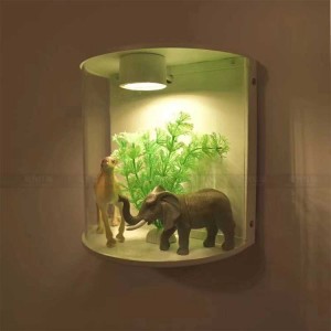 Pastoral style plants and flowers decorated with glass wall lamp