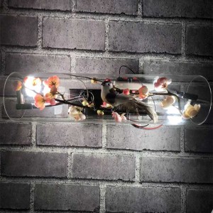 Pastoral style plants and flowers decorated with glass wall lamp