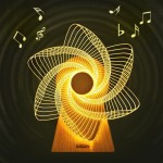 Creative Wooden Base Acrylic Customized Style Windmill Music Series Night Lamp