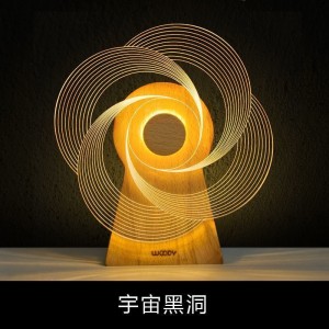 Creative Wooden Base Acrylic Customized Style Windmill Music Series Night Lamp