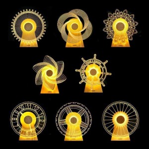 Creative Wooden Base Acrylic Customized Style Windmill Music Series Night Lamp