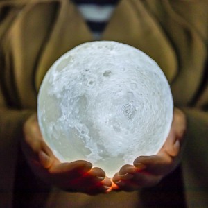 3D printing Amazon hot style creative LED remote control bedside moon lamp