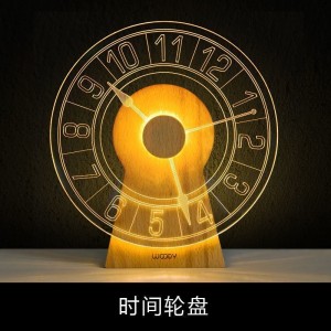 Creative Wooden Base Acrylic Customized Style Windmill Music Series Night Lamp