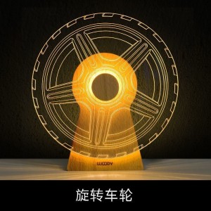 Creative Wooden Base Acrylic Customized Style Windmill Music Series Night Lamp