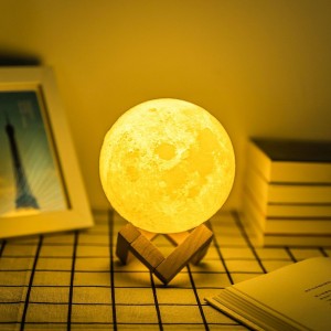 3D printing Amazon hot style creative LED remote control bedside moon lamp