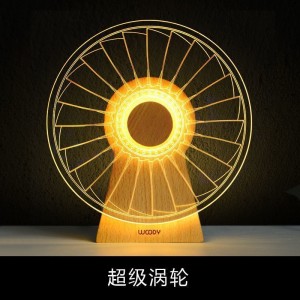 Creative Wooden Base Acrylic Customized Style Windmill Music Series Night Lamp